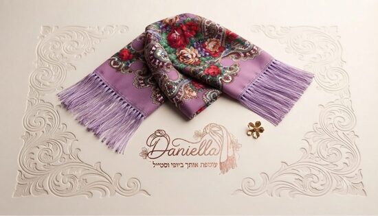 סגול - עיטורים מנדלות ופרחים בתוספת פרנז׳